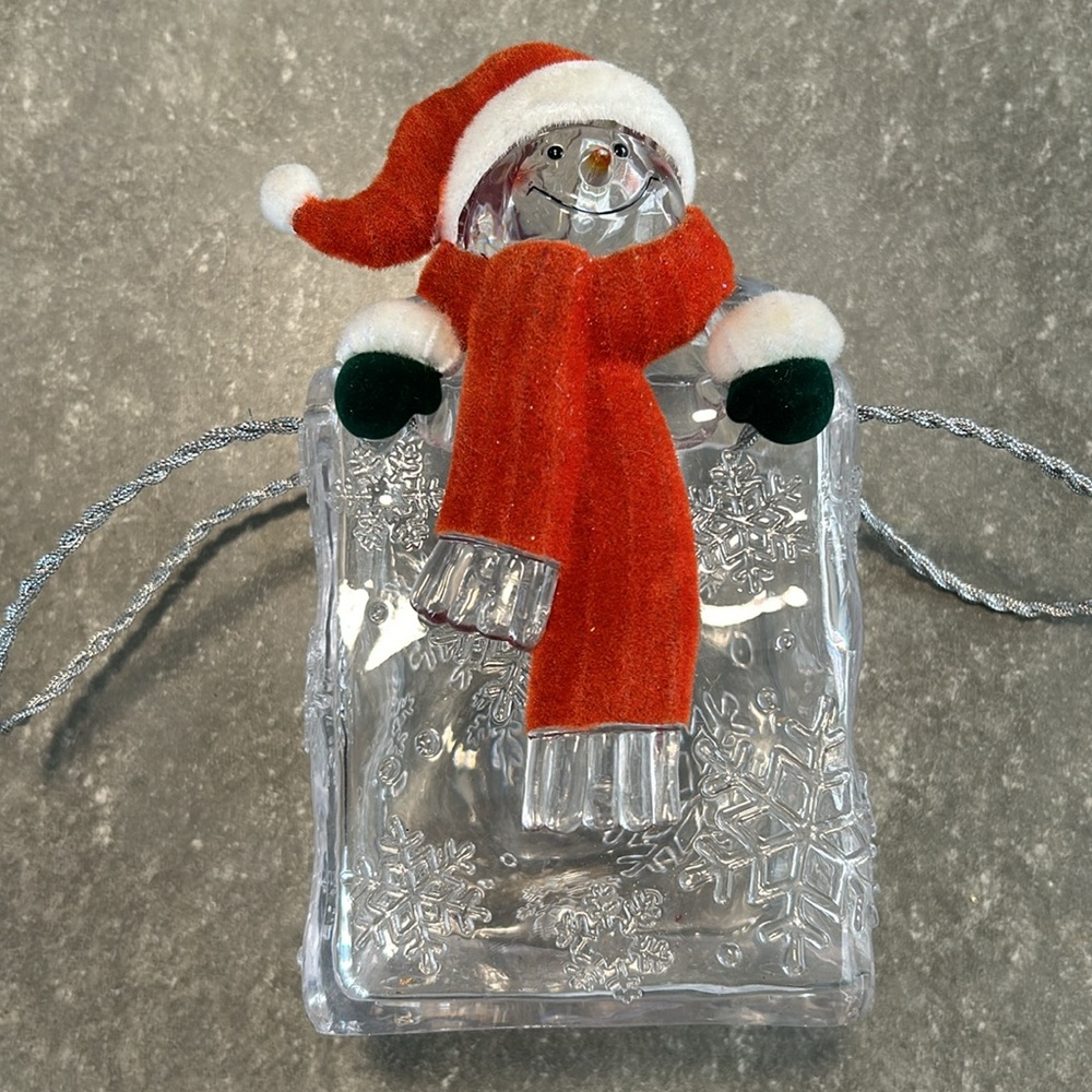 Acrylic snowman snowflake bag